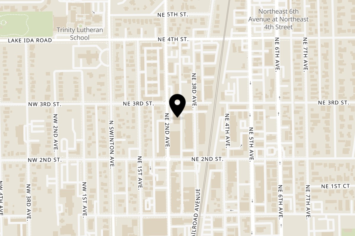 Map showing the location of Papa's Tapas on 259 NE 2nd Ave in Delray Beach